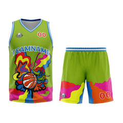 Custom Green Basketball Jersey Uniform Suit Printed Your Logo Name Number