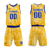 Custom Yellow Basketball Jersey Uniform Suit Printed Your Logo Name Number
