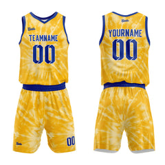 Custom Yellow Basketball Jersey Uniform Suit Printed Your Logo Name Number