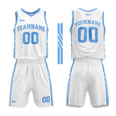 Custom White Light Blue Basketball Jersey Uniform Suit Printed Your Logo Name Number