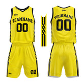 Custom Yellow Black Basketball Jersey Uniform Suit Printed Your Logo Name Number