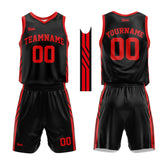 Custom Black Red Basketball Jersey Uniform Suit Printed Your Logo Name Number