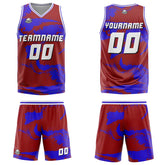 Custom Red Royal Basketball Jersey Uniform Suit Printed Your Logo Name Number