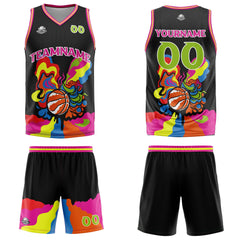 Custom Black Basketball Jersey Uniform Suit Printed Your Logo Name Number