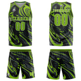 Custom Fluid Green Black Basketball Jersey Uniform Suit Printed Your Logo Name Number
