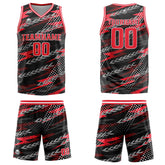 Custom Black Red Basketball Jersey Uniform Suit Printed Your Logo Name Number