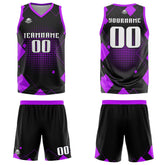 Custom Geometry Purple Basketball Jersey Uniform Suit Printed Your Logo Name Number