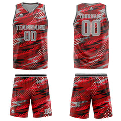 Custom Red Grey Basketball Jersey Uniform Suit Printed Your Logo Name Number
