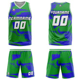 Custom Green Blue Basketball Jersey Uniform Suit Printed Your Logo Name Number