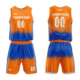 Custom Orange Blue Basketball Jersey Uniform Suit Printed Your Logo Name Number