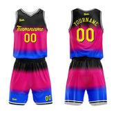 Custom Gradient Hot Pink Basketball Jersey Uniform Suit Printed Your Logo Name Number