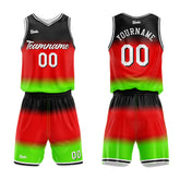 Custom Gradient Red Basketball Jersey Uniform Suit Printed Your Logo Name Number