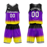Custom Gradient Purple Basketball Jersey Uniform Suit Printed Your Logo Name Number