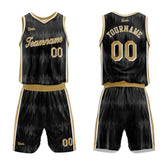 Custom Acoustic Wave Black Basketball Jersey Uniform Suit Printed Your Logo Name Number