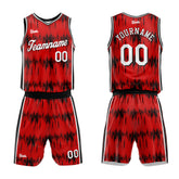 Custom Acoustic Wave Red Basketball Jersey Uniform Suit Printed Your Logo Name Number