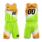 Custom Orange White Green Basketball Jersey Uniform Suit Printed Your Logo Name Number