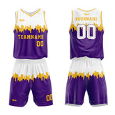 Custom White Purple Basketball Jersey Uniform Suit Printed Your Logo Name Number
