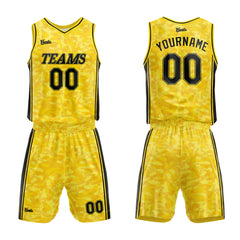 Custom Yellow Basketball Jersey Uniform Suit Printed Your Logo Name Number