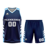 Custom Navy White Basketball Jersey Uniform Suit Printed Your Logo Name Number