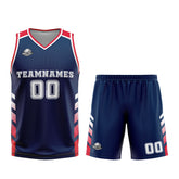 Custom Navy Red Basketball Jersey Uniform Suit Printed Your Logo Name Number
