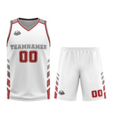 Custom White Red Basketball Jersey Uniform Suit Printed Your Logo Name Number