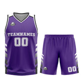 Custom Purple White Basketball Jersey Uniform Suit Printed Your Logo Name Number