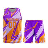 Custom Purple Orange Basketball Jersey Uniform Suit Printed Your Logo Name Number