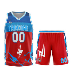 Custom Red Blue Basketball Jersey Uniform Suit Printed Your Logo Name Number