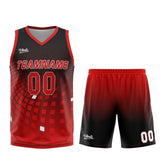 Custom Black Red Basketball Jersey Uniform Suit Printed Your Logo Name Number