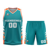 Custom Cyan Orange Basketball Jersey Uniform Suit Printed Your Logo Name Number