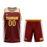 Custom Burgundy Yellow Basketball Jersey Uniform Suit Printed Your Logo Name Number