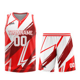 Custom Red White Basketball Jersey Uniform Suit Printed Your Logo Name Number