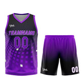 Custom Black Purple Basketball Jersey Uniform Suit Printed Your Logo Name Number