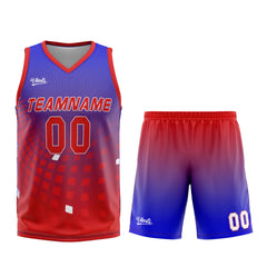 Custom Blue Red Basketball Jersey Uniform Suit Printed Your Logo Name Number