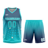 Custom Navy Cyan Basketball Jersey Uniform Suit Printed Your Logo Name Number