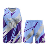 Custom Blue Purple Grey Basketball Jersey Uniform Suit Printed Your Logo Name Number