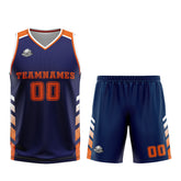 Custom Navy Orange Basketball Jersey Uniform Suit Printed Your Logo Name Number