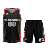 Custom Black Red Basketball Jersey Uniform Suit Printed Your Logo Name Number