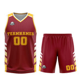 Custom Red Yellow Basketball Jersey Uniform Suit Printed Your Logo Name Number