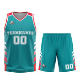 Custom Cyan Red Basketball Jersey Uniform Suit Printed Your Logo Name Number