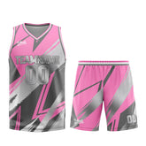 Custom Pink Grey Basketball Jersey Uniform Suit Printed Your Logo Name Number