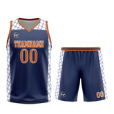 Custom Navy Orange Basketball Jersey Uniform Suit Printed Your Logo Name Number