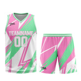 Custom Pink Green Basketball Jersey Uniform Suit Printed Your Logo Name Number