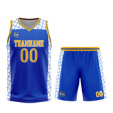 Custom Blue Yellow Basketball Jersey Uniform Suit Printed Your Logo Name Number