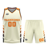 Custom Cream Orange Basketball Jersey Uniform Suit Printed Your Logo Name Number