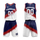 Custom Navy Red White Basketball Jersey Uniform Suit Printed Your Logo Name Number