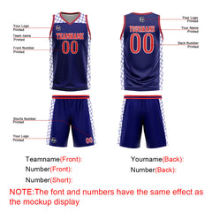 Custom Navy Red Basketball Jersey Uniform Suit Printed Your Logo Name Number