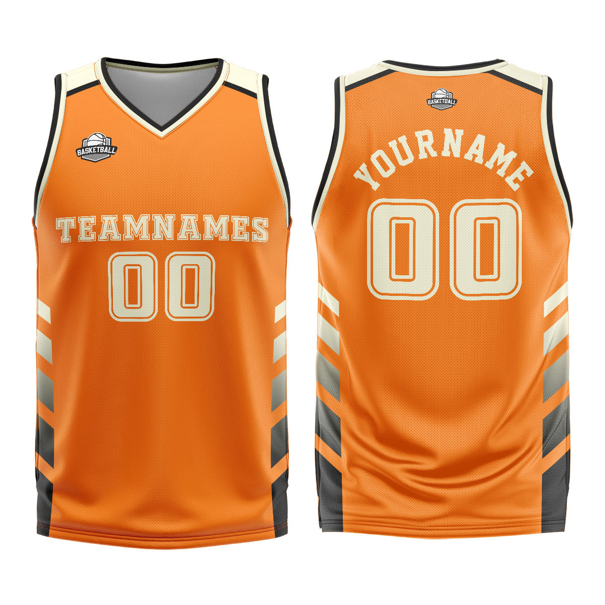 Custom Orange Cream Basketball Jersey Uniform Suit Printed Your Logo Name Number