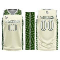 Custom Cream Green Basketball Jersey Uniform Suit Printed Your Logo Name Number