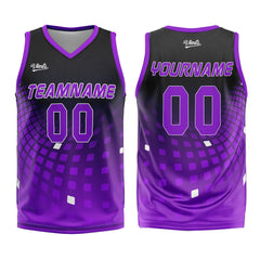 Custom Black Purple Basketball Jersey Uniform Suit Printed Your Logo Name Number